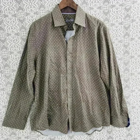 Tasso Elba printed button down long sleeve dress shirt 16-16.5/ L - Picture 1 of 6